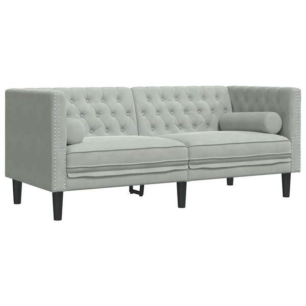 vidaXL Canapé Gris clair 174 x 74 5 x 70 5 cm Velours