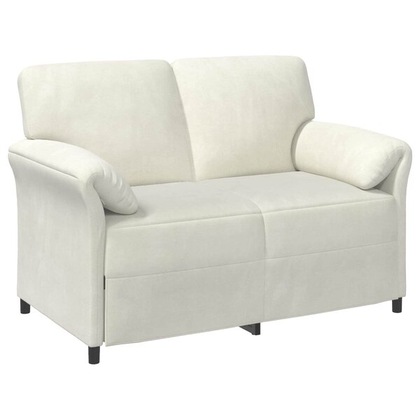 vidaXL Sofa 2 places Crème 138 x 83 x 95 cm Velours