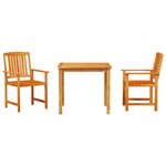 Ensemble de jardin 3 pièces en bois massif d'acacia