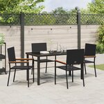 vidaXL Ensemble de salle à manger de jardin 5 pièces en poly rattan noir