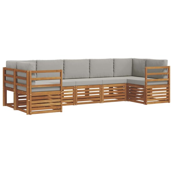 vidaXL Ensemble de canapés d'extérieur 7 pc Gris Naturel et Clair