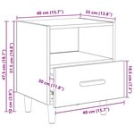 vidaXL Cabinet de chevet Chêne noir 40 x 35 x 47 cm Bois d'ingénierie