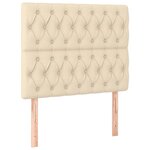 vidaXL Sommier à lattes de lit avec matelas Crème 90x200 cm Tissu