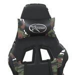vidaXL Chaise de jeu de massage repose-pied Noir camouflage Similicuir
