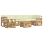 vidaXL Ensemble de canapés d'extérieur 8 Pièces Blanc et crème Polyester