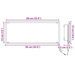 vidaXL Miroir de salle de bain LED Chêne fumé 90x8 5x37 cm Bois d'ingénierie