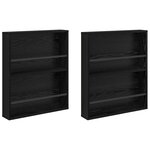 vidaXL Étagère à magazines 2 Pièces Chêne noir 60 x 12 x 70 cm