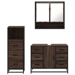 vidaXL Ensemble de meubles de salle de bain 3 Pièces Chêne marron