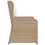 vidaXL Banc de jardin avec coussin Beige Poly rotin