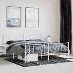 vidaXL Cadre de lit métal sans matelas et pied de lit blanc 180x200 cm