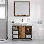vidaXL Étagère Murale avec étagère Bois ancien 65 x 20 x 60 cm