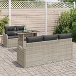 vidaXL Ensemble de canapé de jardin 6 Pièces Gris clair polyrotin