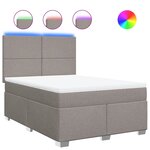 vidaXL Sommier à lattes de lit avec matelas Taupe 160x200 cm Tissu