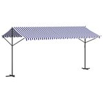 vidaXL Auvent autoportant bleu et blanc 500x300 cm tissu et acier