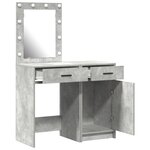 Ensemble de coiffeuse 2 pièces avec LED en bois gris béton