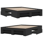 vidaXL Cadre de lit sans matelas noir 135x190 cm bois d'ingénierie