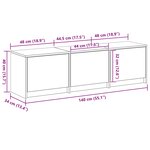 vidaXL Meuble TV Chêne artisanal 140 x 34 x 40 cm Bois d'ingénierie