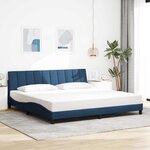 vidaXL Cadre de lit sans matelas bleu 200x200 cm tissu