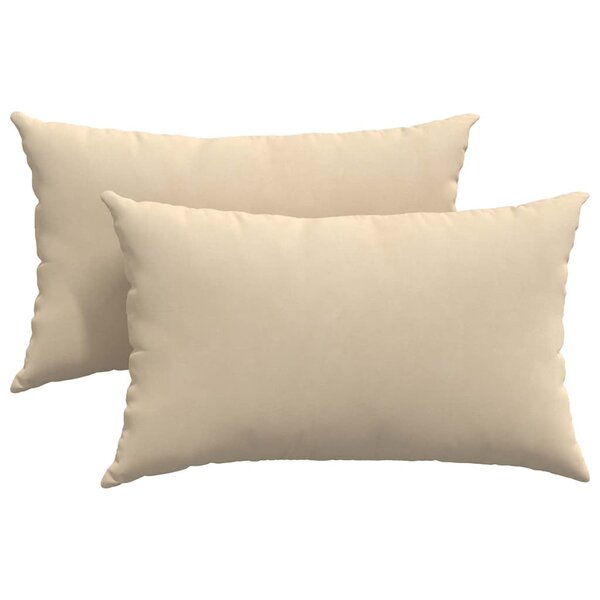 vidaXL Coussins de canapé 2 pc tissu Crème 50 x 30 cm
