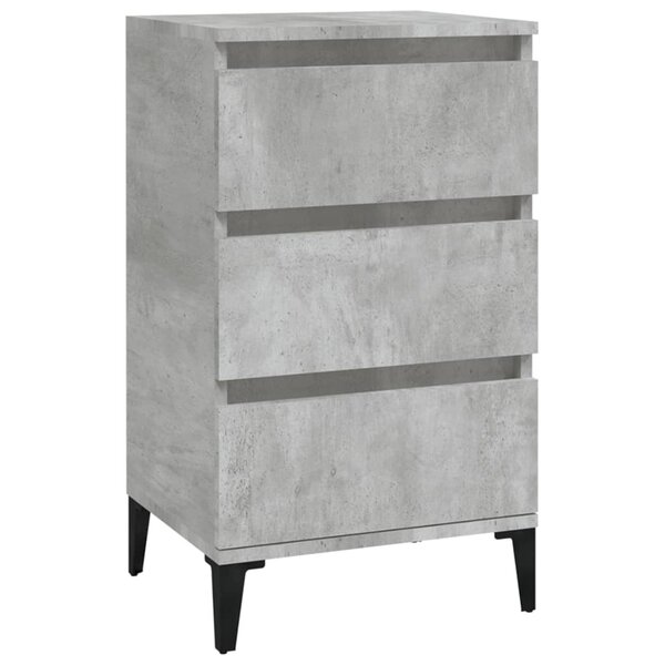 vidaXL Table de chevet gris béton 40x35x70 cm bois d'ingénierie