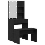 vidaXL Ensemble de Coiffeuse avec tiroir Chêne noir 60 x 40 x 140 cm