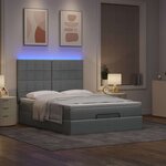 VidaXL Cadre de lit ottoman et matelas gris clair 140x190 cm tissu
