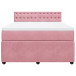 vidaXL Sommier à lattes de lit avec matelas Rose 140x200 cm Velours