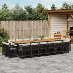 vidaXL Ensemble à manger de jardin 17 Pièces coussins noir résine tressée