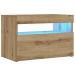 VidaXL Table de chevet avec lumières LED chêne artisanal 60x35x40 cm
