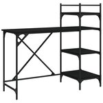 vidaXL Bureau d'ordinateur avec étagères noir 120x47x109 cm