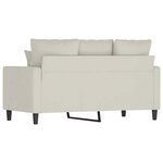 vidaXL Canapé à 2 places Crème 120 cm Velours