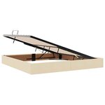 vidaXL Lit de rangement LED avec matelas Crème 200 x 200 cm Tissu
