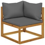 vidaXL Salon de jardin 6 Pièces avec coussins Bois d'acacia solide