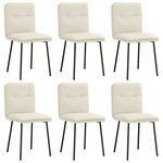 vidaXL Chaises à manger lot de 6 crème velours