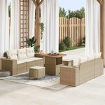 vidaXL Ensemble de canapé de jardin avec coussin 9 Pièces beige et crème