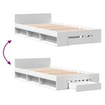 vidaXL Cadre de lit avec tiroir sans matelas blanc 90x200 cm