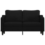 vidaXL Canapé à 2 places Noir 140 cm Tissu
