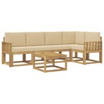 vidaXL Ensemble de canapés d'extérieur 6 pc Blanc et Beige