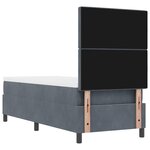 vidaXL Lit à ressort avec matelas et LED Gris foncé 80x200 cm Velours
