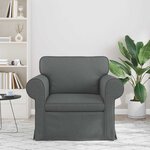 vidaXL Canapé Gris foncé 215 x 82 x 80 cm tissu