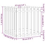 vidaXL Jardinière avec design de clôture blanc 70x70x70 cm pin massif