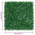 vidaXL Clôture à feuilles d’arbustes artificiels 24 Pièces vert 50x50 cm