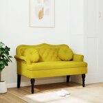 vidaXL Banc avec coussins jaune 120 5x65x75 cm velours