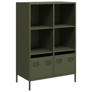 vidaXL Buffet haut vert olive 68x39x103 5 cm acier