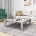 vidaXL Table basse Gris béton 100x100x35 cm Bois d'ingénierie