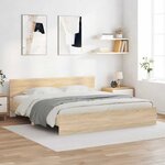 vidaXL Cadre de lit sans matelas chêne sonoma 200x200 cm