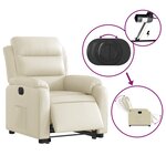 vidaXL Fauteuil inclinable électrique crème similicuir