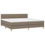 vidaXL Sommier à lattes de lit avec matelas Taupe 200x200 cm Tissu