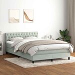 vidaXL Sommier à lattes de lit et matelas gris clair 160x210cm velours