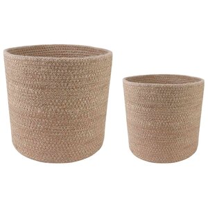 vidaXL Ensemble de Pots à Plantes 2 Pièces Naturel Ø 28 x 28 cm